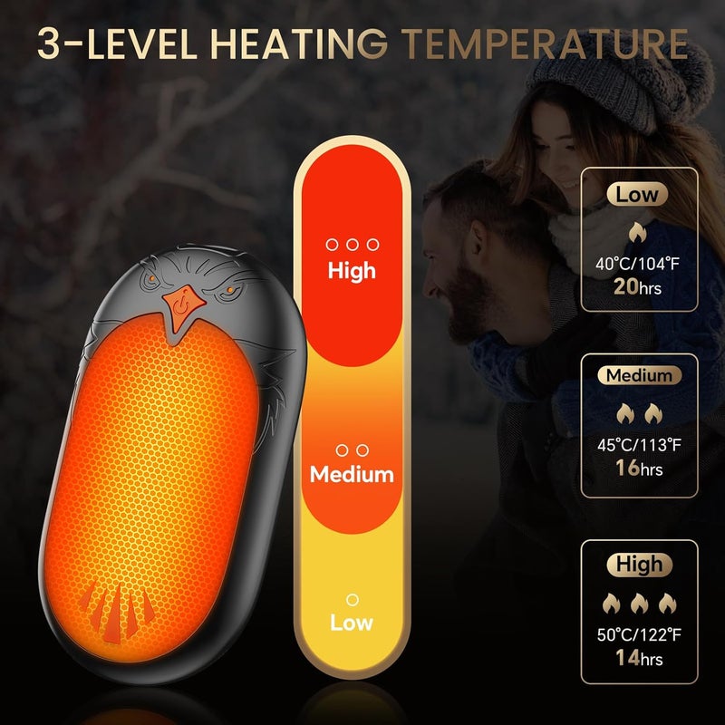 VTHW Magnetic Hand Warmers Rechargeable 2 Pack, Ergonomic Electric Hand Warmer, Up to 24hrs, Pocket Size Handwarmers,Warm Gifts for Raynauds, Golf, Men Women - Image 2